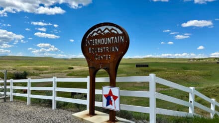 Sign at the entrance of Intermountain Equestrian Center
