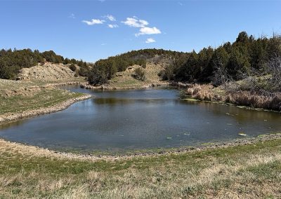 Livestock reservoir on Wild Horse Creek Ranch in northeast Wyoming